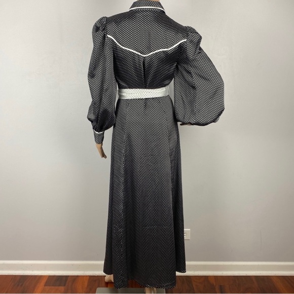 NEW C/MEO COLLECTIVE BLACK POLKA DOT MAXI DRESS - Picture 8 of 10